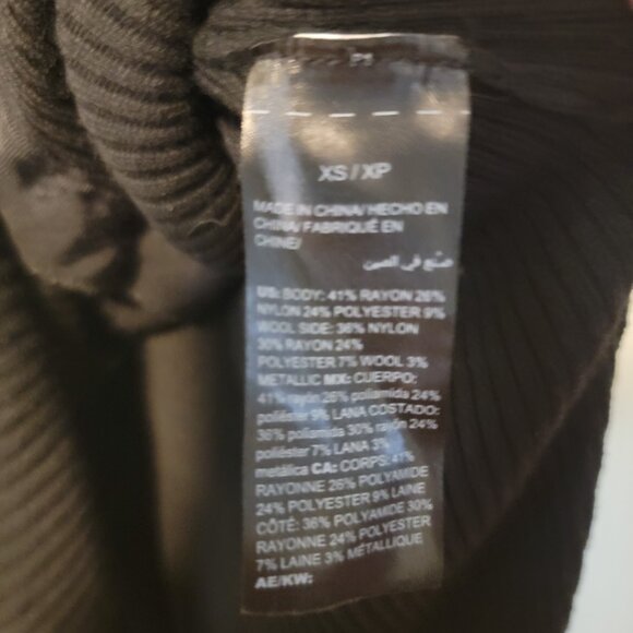 SOLD WHBM Ribbed Long Cardigan Duster Black White Trim - Picture 15 of 15